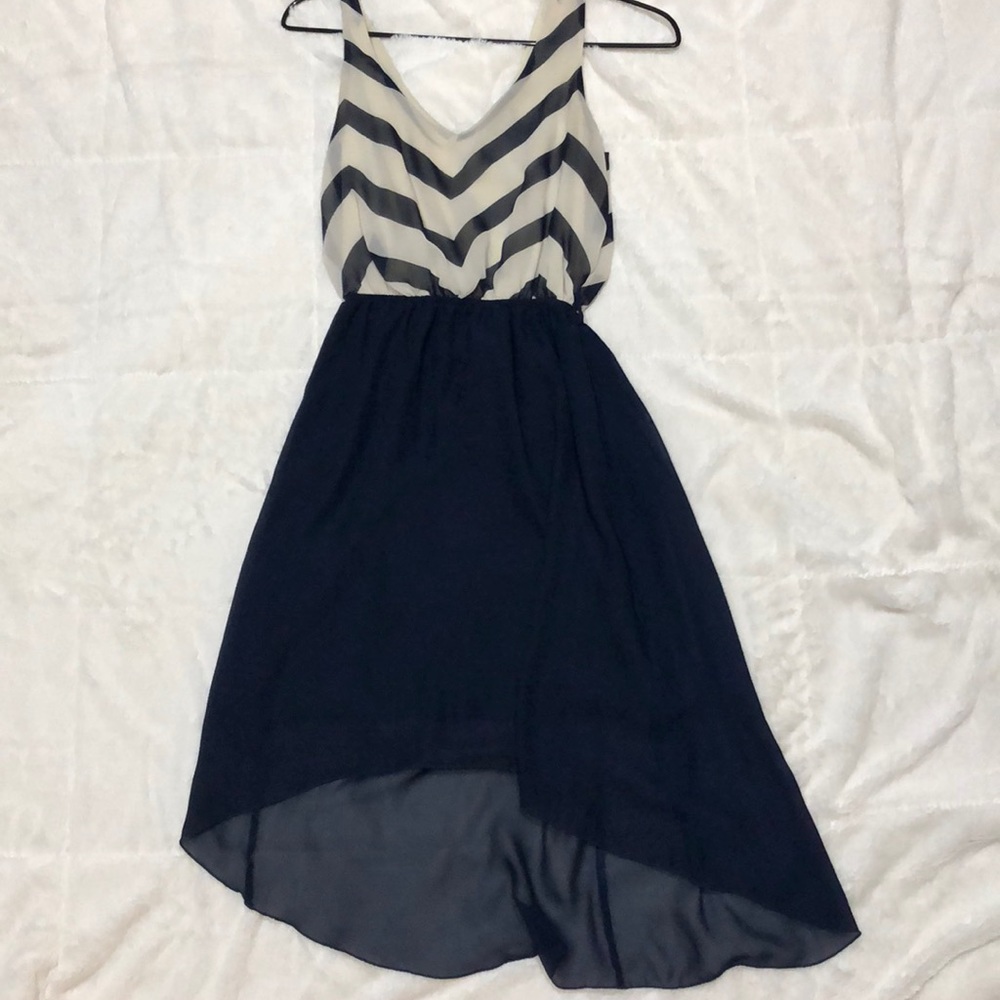 Navy Chevron Dress